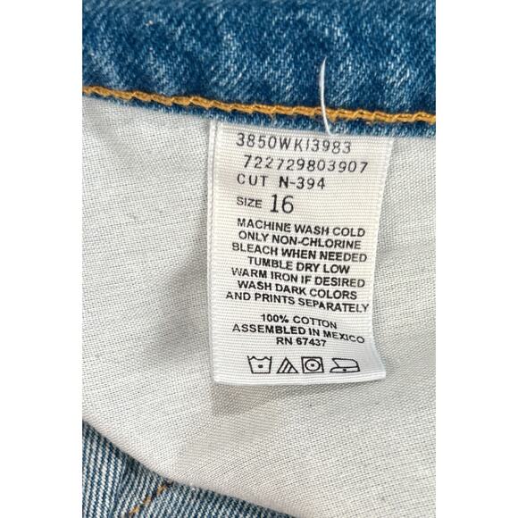 90s Vintage Faded Glory Denim Shorts Womens High-rise Jorts SZ 16 washed out Mom - Picture 5 of 5